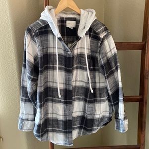 American Eagle hooded flannel